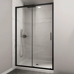 MAMPARA CORREDERA FRONTAL PREMIUM NEGRO MATE 140X190